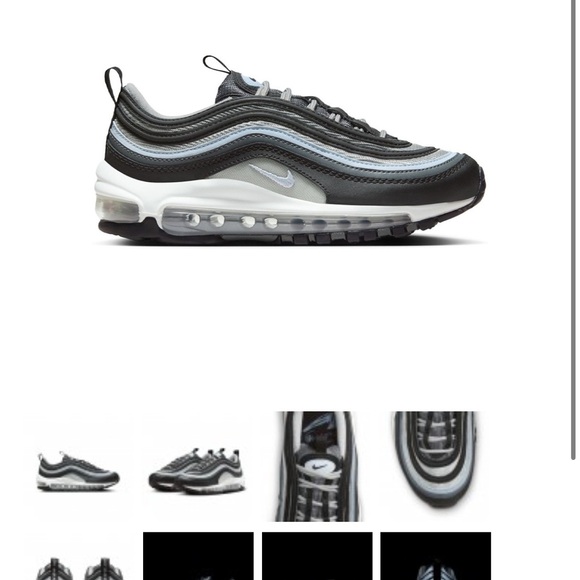 NIKE BIG KIDS AIR MAX 97 (BLACK / BLUE TINT-IRON GREY-SUMMIT WHITE) - Picture 6 of 7